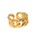 BM Women's Classic Open Chain Rings Eco-friendly Gold Stainless Steel Jewelry