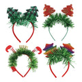 Pafu Christmas Holiday Party Suppliers New Year Tassel Headdress Glitter Green Sequins Christmas Tree Headbands