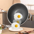 Stainless Steel Honeycomb Nonstick Wok Fry Pan Healthy Oil Free Cooking Induction Compatible Chinese Stir Fry Pan