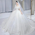 S0169H 2023 New Design Elegant One-shoulder Noble Temperament Trailing Bridal Wedding Dress