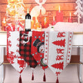 Knitted Fabric Linen 12X70Inch Pattern Santa Christmas Tablecloth Table Runner Cover Xmas New Year Christmas Decoration Ornament