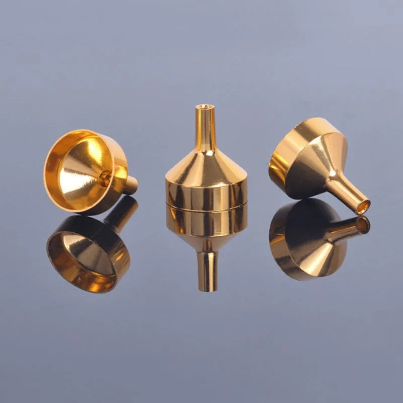 18*22mm Small Transparent Metal Gold Silver Funnel Perfume Mini Metal Cute Funnel