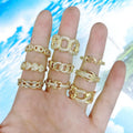 RM1349 Chic Delicate Everyday Stacking 18k Gold Plated CZ Paved Butterfly Heart Star Rings for Ladies