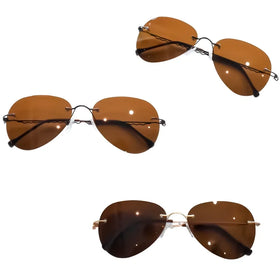New Frameless Retro Fashion High Quality Sun Eyewear Metal Frame Polarized Light Sun Shades
