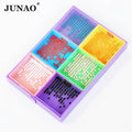 JUNAO 10*15*1.7cm Rhinestone Sorting Tray Mix Color Stones Tray With Lids Multi Function Rhinestone Divider Tray
