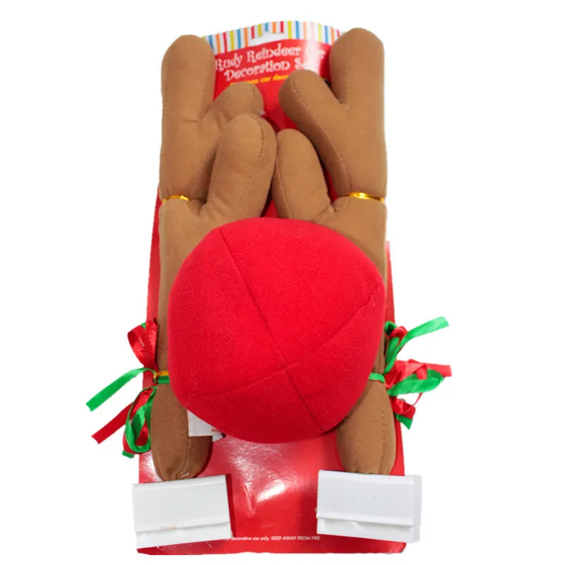 New Christmas Decorations Car Decoration Christmas Antlers Car Light Brown Antlers