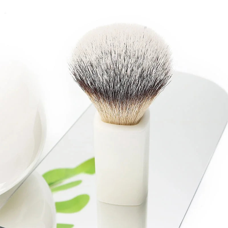New Arrival White Acrylic Handle Square Shape Best China Shaving Brush Beard Brush Men's Grooming Tool Barber Shop Brush