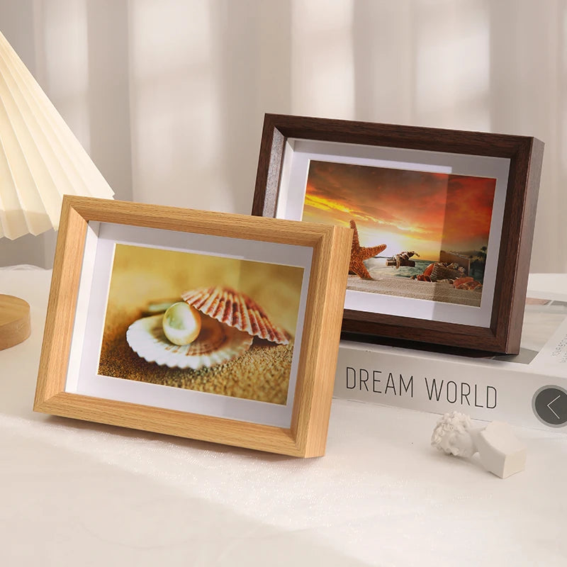 Custom Size Log & Walnut Color Shadow Box Canvas Home Decoration Photo Frame for Memory Display
