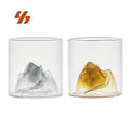 Wholesale 180ml High Borosilicate Fuji Mountain Whiskey Glass Cup New Design Handcrafted Japanese Style Colorful Party Drink Cup