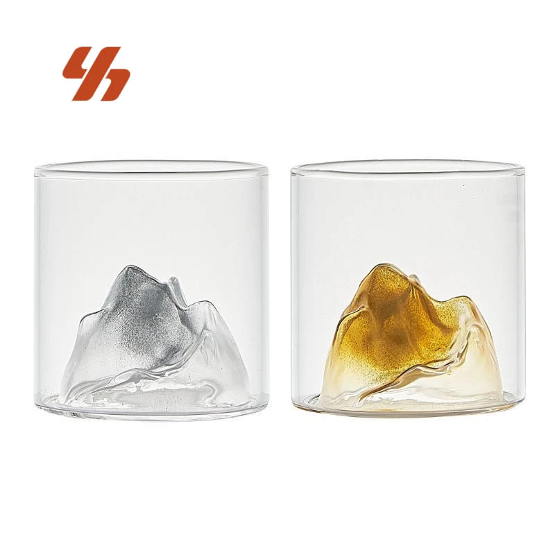 Wholesale 180ml High Borosilicate Fuji Mountain Whiskey Glass Cup New Design Handcrafted Japanese Style Colorful Party Drink Cup