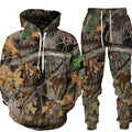 Winter Autumn Leaves Camouflage 3d Hoodies Women Man Tracksuit Outdoor Sportswear Men Clothing Suits Oversized Hoodie Pants Set