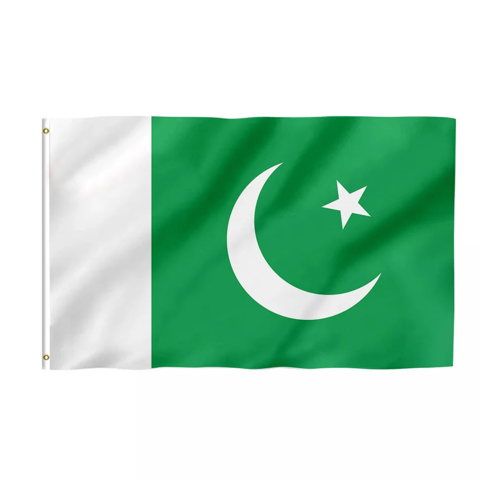 Ready to Ship Promotional 3x5ft Pakistan Flag Customizable Nylon Plastic Car Flag Brass Grommets 100% Polyester Pakistan Flag