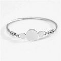 Yiwu Aceon Stainless Steel 3mm Cable Wire Knock Down Style 3 Disc Bar Blank Stamping Newest Bangle for Engraving