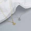 Fashion Jewelry 925 Sterling Silver Star and Moon Pendant Necklace Jewelry 18K Gold Plated Versatile Chain Necklace for Women
