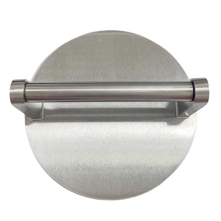 Commercial Heavy Duty Customized Stainless Steel Silver 150*5mm Metal Handle 1kg Burger Smasher BBQ Grill Restaurant Grilled