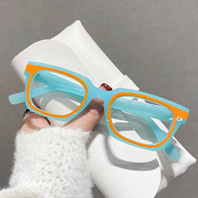 2024 New Trendy Cartoon Colorful Spectacle Optical Frame Personality Men Square Anti Blue Light Fashionable Woman Glasses Frame