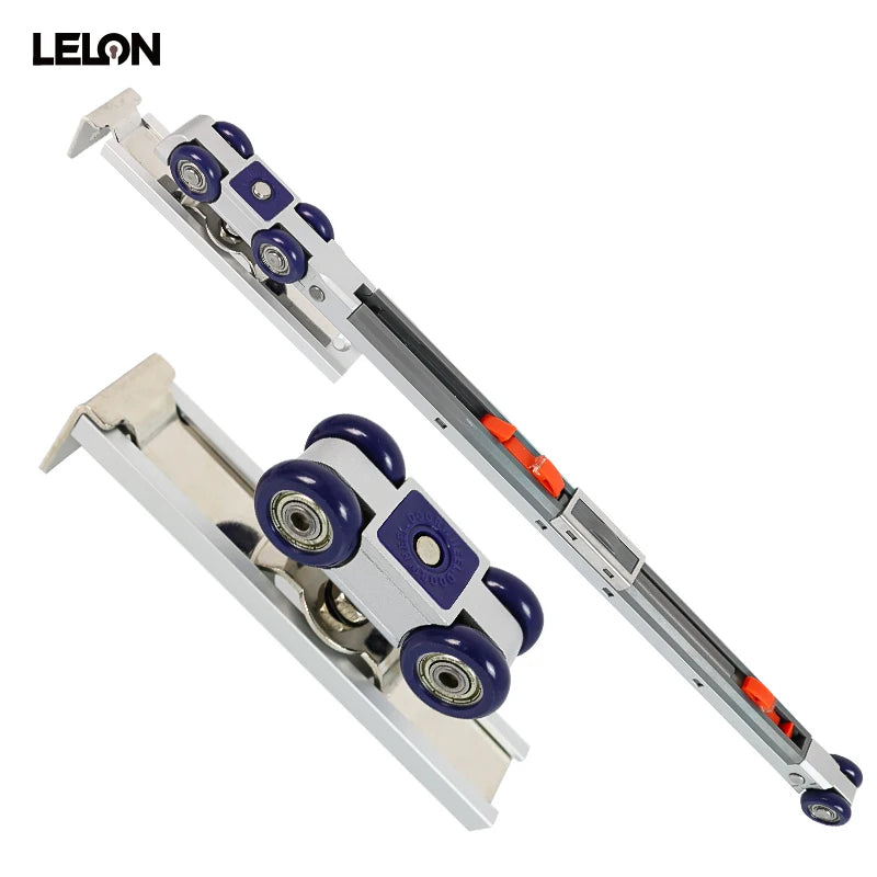 Two-way Sliding Door Hardware Kit Buffer Damper Set Screws Pulley Bumper Roller System Hanging Wheels Hanging Track