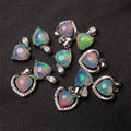 Natural Opal Heart Pendant Teacher Gifts 925 Silver Accessories Healing Stones Crystal Pendant