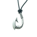 Punk Style Stainless Steel Viking Axe Necklace Fish Hook Pendant Christmas Gift
