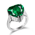 Vintage Heart Emerald  Gemstone Ring 925 Sterling Silver Engagement Supplier Wholesale Women  Jewelry
