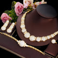 Trendy Women's Necklace Bracelet Set Dinner Party Jewelry Set Gift for Engagement Couple Wedding Accessories