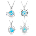 New 925 Sterling Silver Ball butterfly Necklace Pendant for Nurse Aromatherapy Perfume Essential Oil Diffuser Jewelry Badge