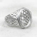 Sterling Silver 10*14/13*17/14*19/15*20/16*21mm Semi Mount Men's Ring Blank Bezel Setting S925 Without Center Stone for Inlay