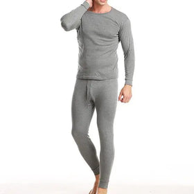 L-3XL Autumn and Winter Men's Thermal Underwear Thin Base Cotton Sweater Autumn Clothes and Pants Set