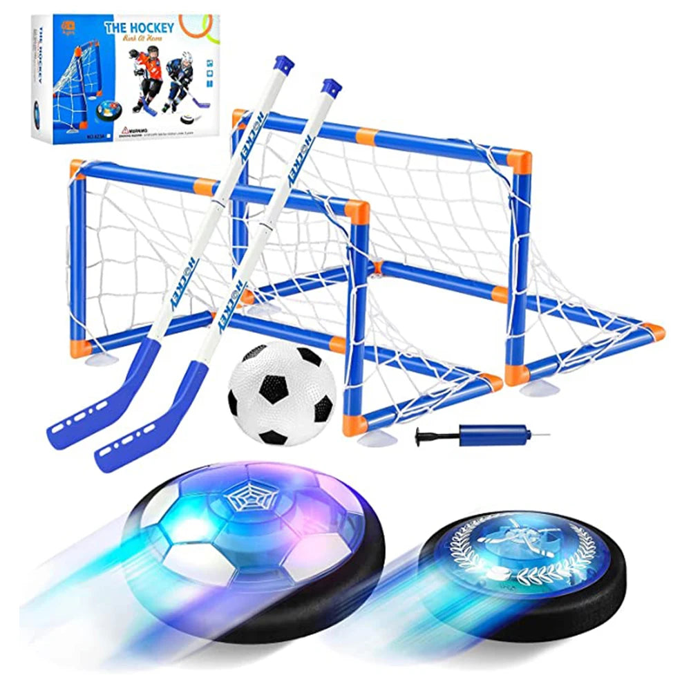 2 in 1 Hover Soccer Ball Hockey Toys USB Rechargeable Hockey Floating Air Soccer With Led Light Game Toy