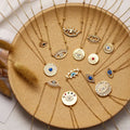 Fashion Lady Party Golden Blue Eye Necklace Oval Pendant Necklace Evil Eyes Necklace
