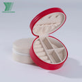 Wholesale Custom Logo Mini Portable Jewelry Storage Boxes Velvet Jewelry Box PU Leather Jewelry Organizer Case with Zipper