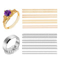 Golden and Clear Invisible Guards Silicone Ring Tightener Round Flat Spiral Ring Sizer Adjuster for Loose Rings