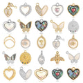 Beimai OEM Charms for Jewelry Making Heart Shell Abalone Butterfly Cupid Eye Bee Zircon Jewelry Accessories