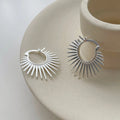925 Sterling Silver Fan-Shaped Hoop Earrings Vintage Inspired Earrings Women 925 Silver Earrings Fine Jewelry