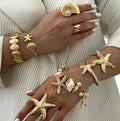 Stainless Steel Ocean Beach New Shell Starfish Bracelet Jewelry Set Wholesale