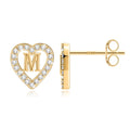 Wholesale Custom Jewelry Elegant Heart Shape Stud Earrings with Customizable Initials Personalized Jewelry Letter Stud Earrings