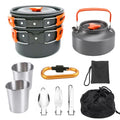Portable Aluminum 2-3 People Outdoor Tableware Camping Cookware Set Multifunctional Picnic Cooking Set for Outdoor Stove