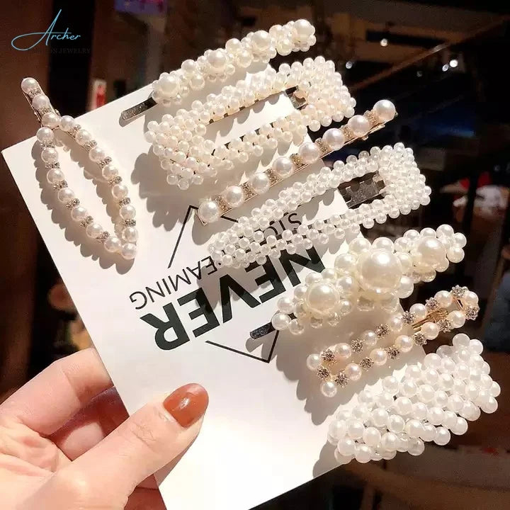 Retro Pearl BB Clip Net Red with the Same Japanese and Korean Girl Pearl Hair Clip Hair Clip to Show and Dignified Fa