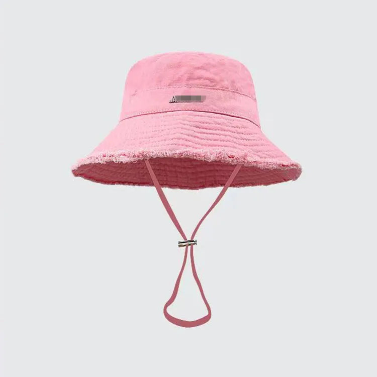 Fashion Spring Summer Unisex Cotton Twill Cowboy Bucket Hat Custom logo Print Frayed Edge Cowboy