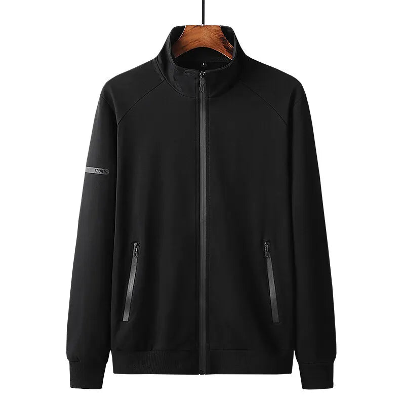Custom Logo Autumn Coated Hooded Windproof Breathable Varsity Jacket Stand Collar Black Warm Casual Cotton