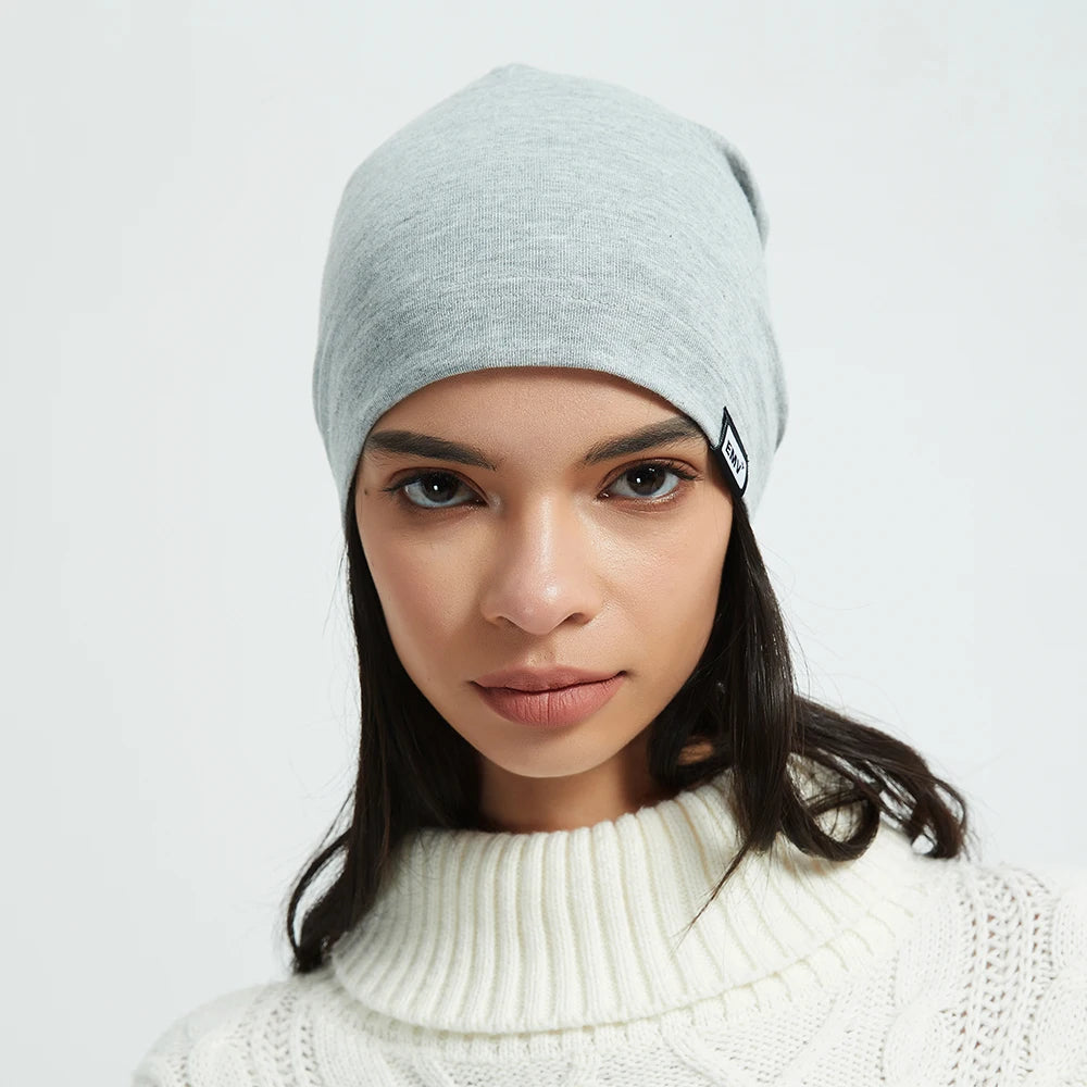 Silver-Cotton EMF Protection Beanie - Anti-Radiation Knit Hat for Daily Head Defense