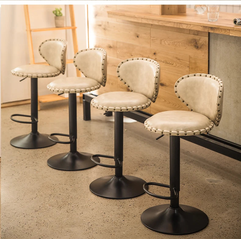 Bar Stool Modern Swivel bar Chair Counter Height with High Back Easy to Assemble Suitable for bar Kitchen Dining Room