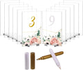 Acrylic Wedding Table Numbers with Stand Rectangle Printed Clear Acrylic Table Number Holder Table Number Sign for Wedding Party
