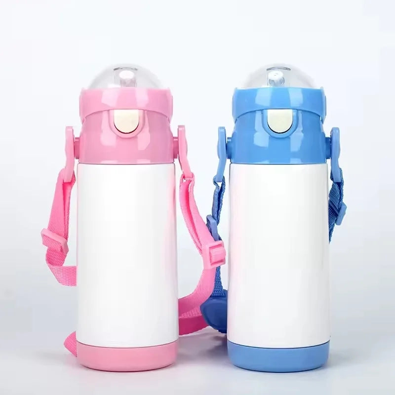 Kids Sublimation Insulated Water Bottle Thermos Vacuum Sippy Cups Custom Logo 350ml