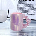 Light Luxury Pearl Glaze Mug Coffee Cup Latte Cup Ceramic Water Cup With Sugar Gourd Rotating Handle