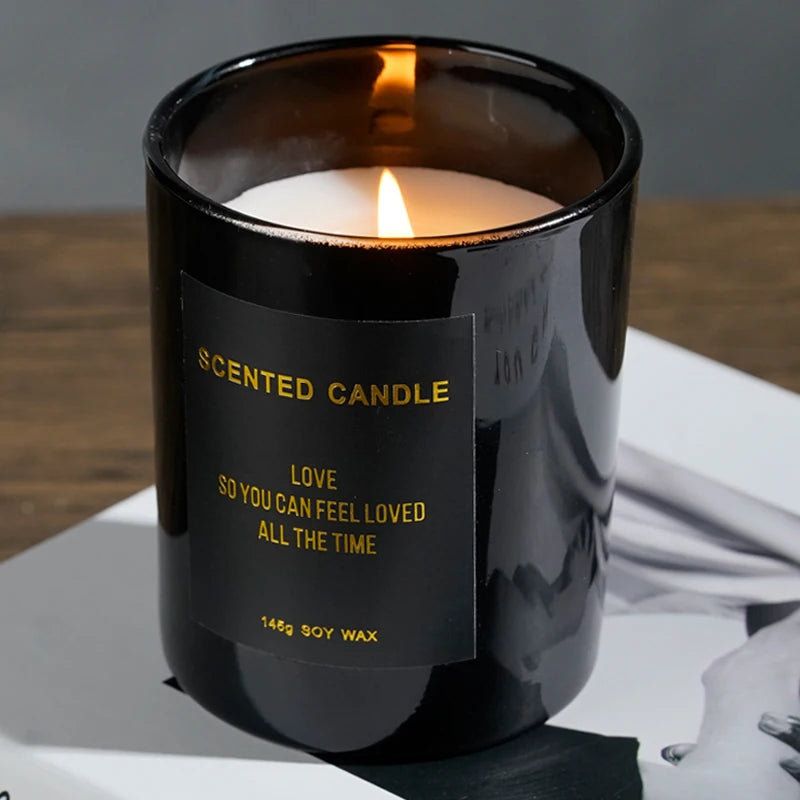Custom Luxury Candle Personalized Private Label Black Candle Jar Scented Candles