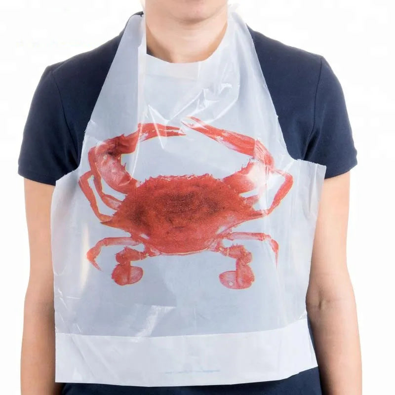 Cheap Price Guangzhou Seafood HDPE Apron Disposable Waterproof  Apron Plastic Adult Bib for Restaurant