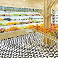 4" Anti-slip Unglazed Porcelain Black and White Mosaic Geometric Patterns Floor Tiles for Commercial Restaurant Shop Design