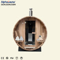 Alphasauna Best Hybrid Outdoor Sauna Lowest Price House Prefabricated Cedar Barrel Sauna for Home 4 Person for Optional