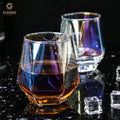 300ml Stemless Wine Glass Iridescent Glassware Rainbow Diamond Whiskey Glasses Water Cup for Juice Scotch